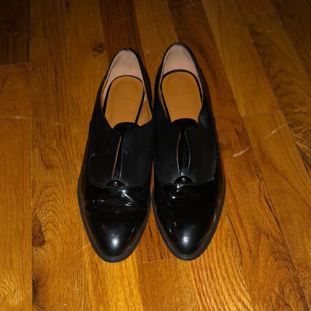 Patent black loafers